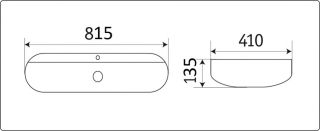 Раковина-чаша CeramaLux D1347 Белая 81.5 см